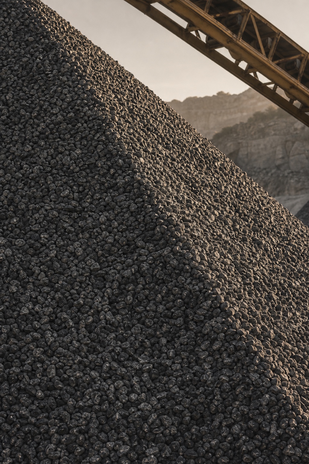 Quarry aggregate stockpile
